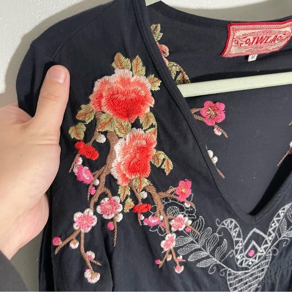 Johnny Was JWLA Floral Embroidered Tunic Mini Dress Bohemian Festival Breathable - Picture 3 of 9